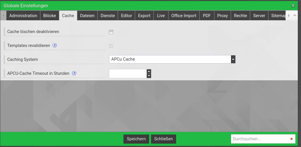 Globale Einstellungen _ Cache