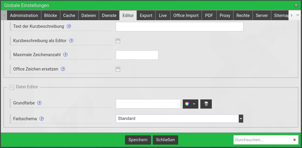 Globale Einstellungen _ Editor _ Datei Editor