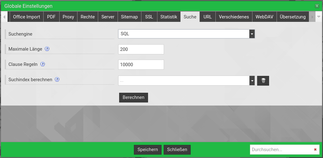 Globale Einstellungen _ Suche _ SQL