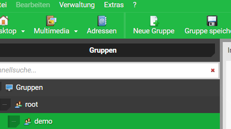 Neue Gruppe - Toolbar