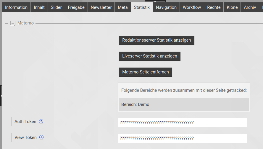 Seiten Statistik anzeigen